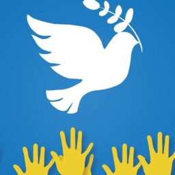 barwy Ukrainy gołąb pokój ręce