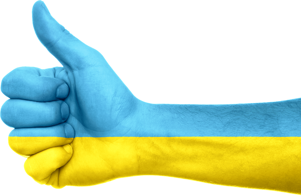 ręka Ukraina znak wygranej